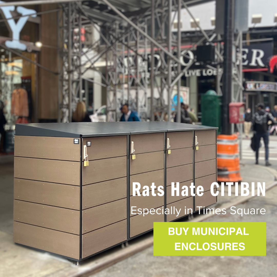 Modern trash enclosures and package lockers. Rats hate us.
